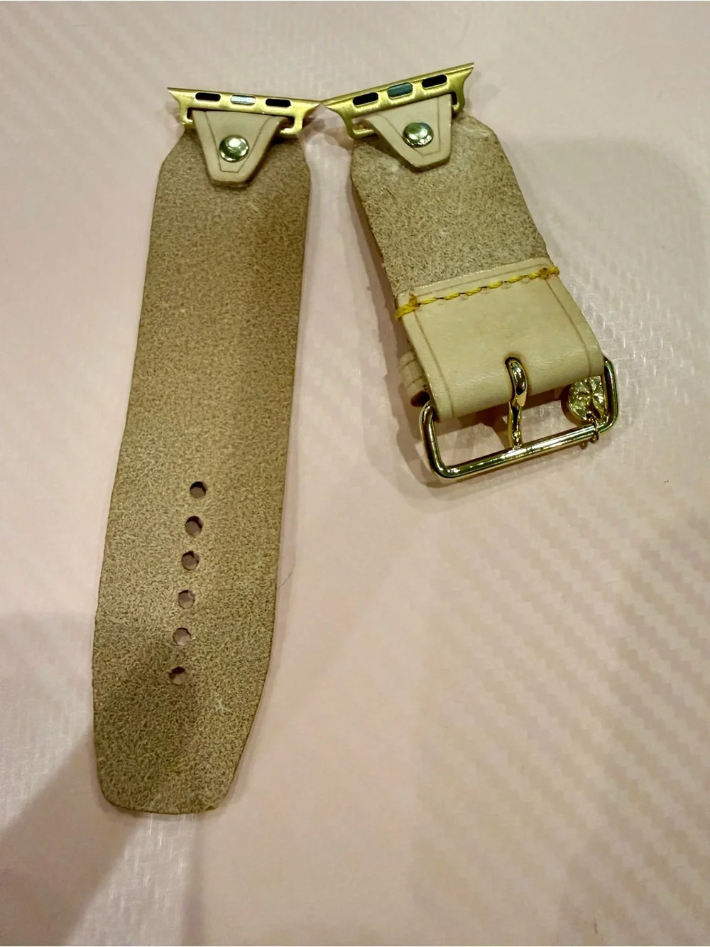 Vachetta Leather Watch Band with Gold Hardware by Spark*l Bands